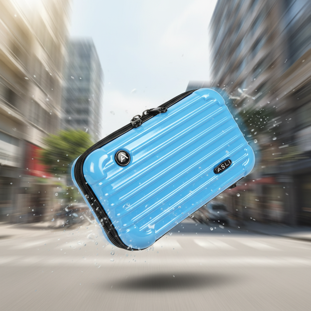 Asli Global Hard Shell Amenity Case Travel Bag |Blue