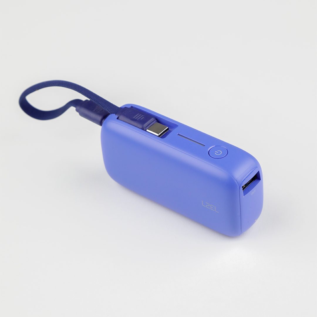LZEL PrimeBrio Neo 5K Mini Power Bank 22.5W – 5000mAh, Detachable Type-C Cable