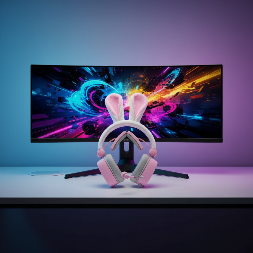 XIBERIA Gaming Headset with Rabbit Ear with 3.5mm