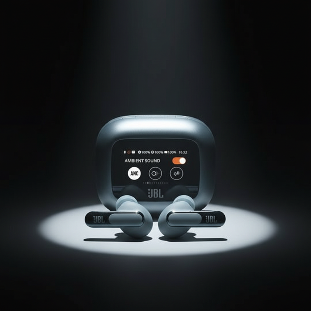 سماعات Live Beam 3 لاسلكية مع شاشة من JBL | أزرق