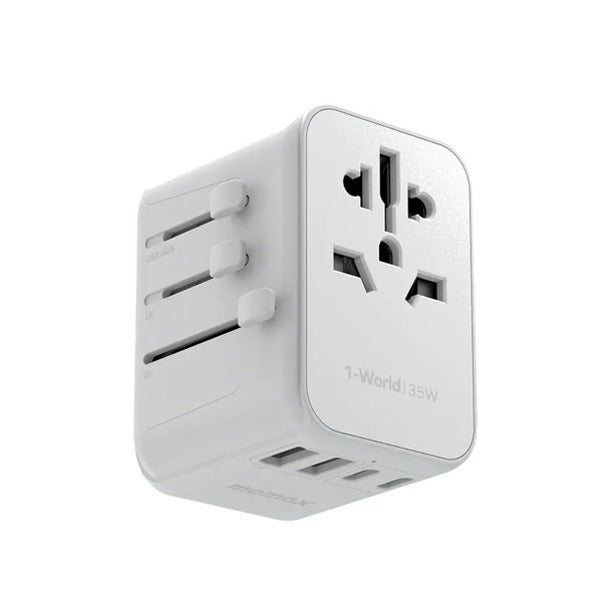 Momax 1-World PD35W 5 ports + AC Travel Adapter White - (UA9W)