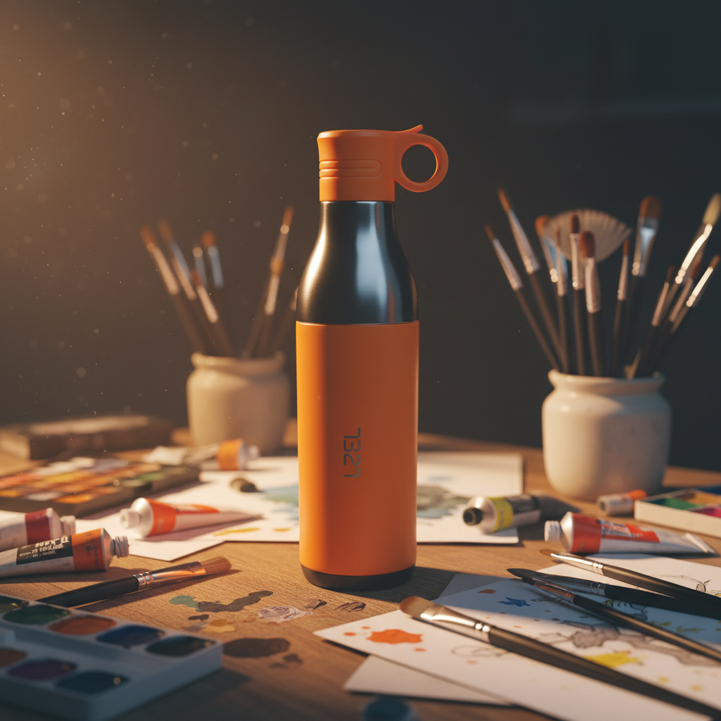 LZEL Natura Elva Vacuum Bottle Dual 400 mL + 400 mL | Orange Aluminum