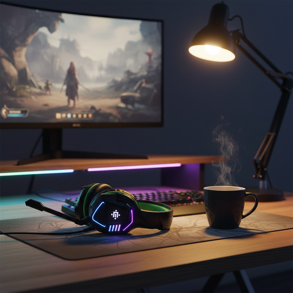 Batxellent Gaming HeadPhones With 3.5mm Jack | Black Green