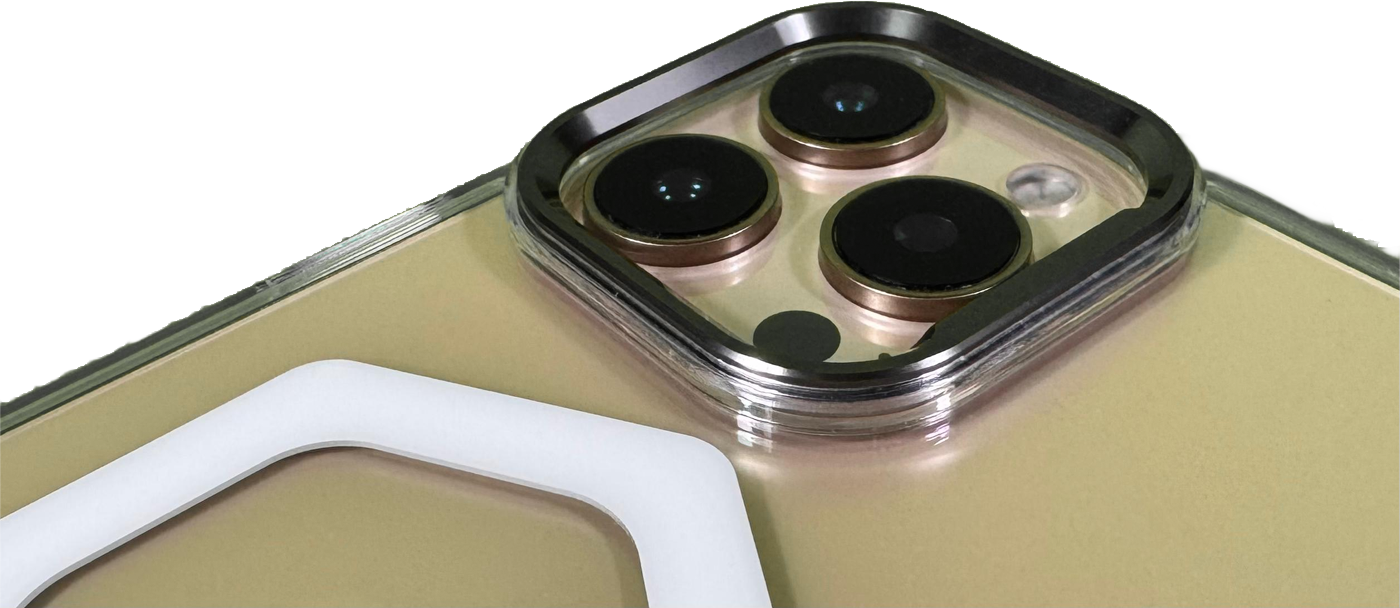 كڤر حماية بتصميم سداسي من ليزل لهاتف iPhone 16 Pro Max شفاف