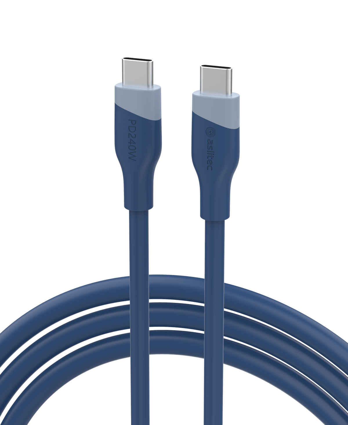  كابل aslitec SILICORECHARGE للشحن السريع ونقل البيانات بقدرة 240 واط – من USB-C إلى USB-C