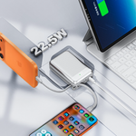 باور بانك من 90% percent بسعة 22.5 واط، مزود بكابلين مدمجين | Usb-C & Lightning 