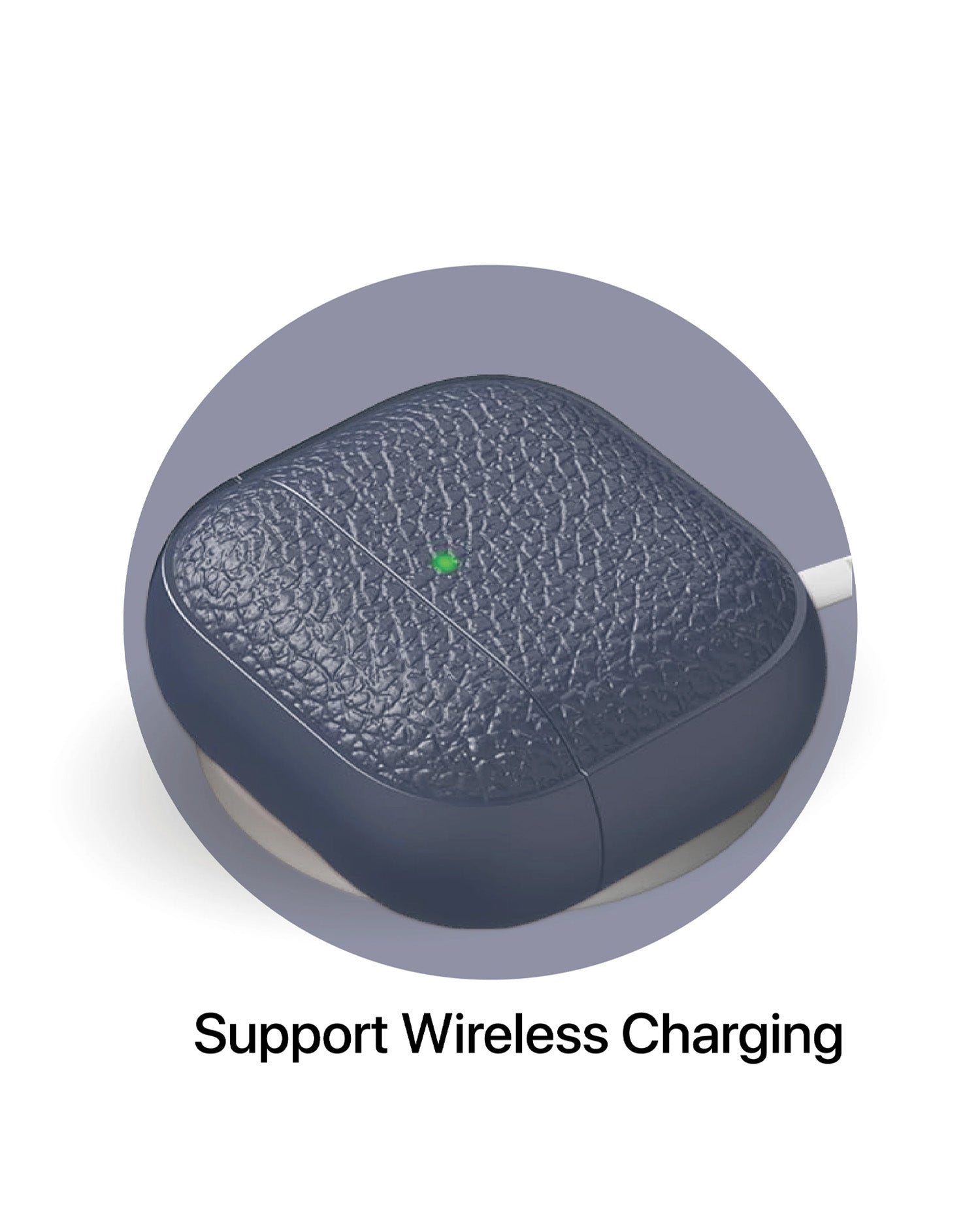 LZEL Airpods 4 Aurum Guard Premium TPU Leather Case | Blue