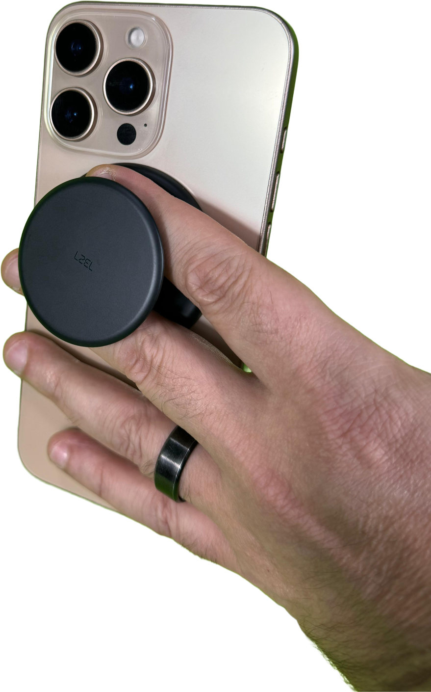 LZEL GripLoop Pop Series – Magnetic Finger Pop Holder & Stand | Midnight Black