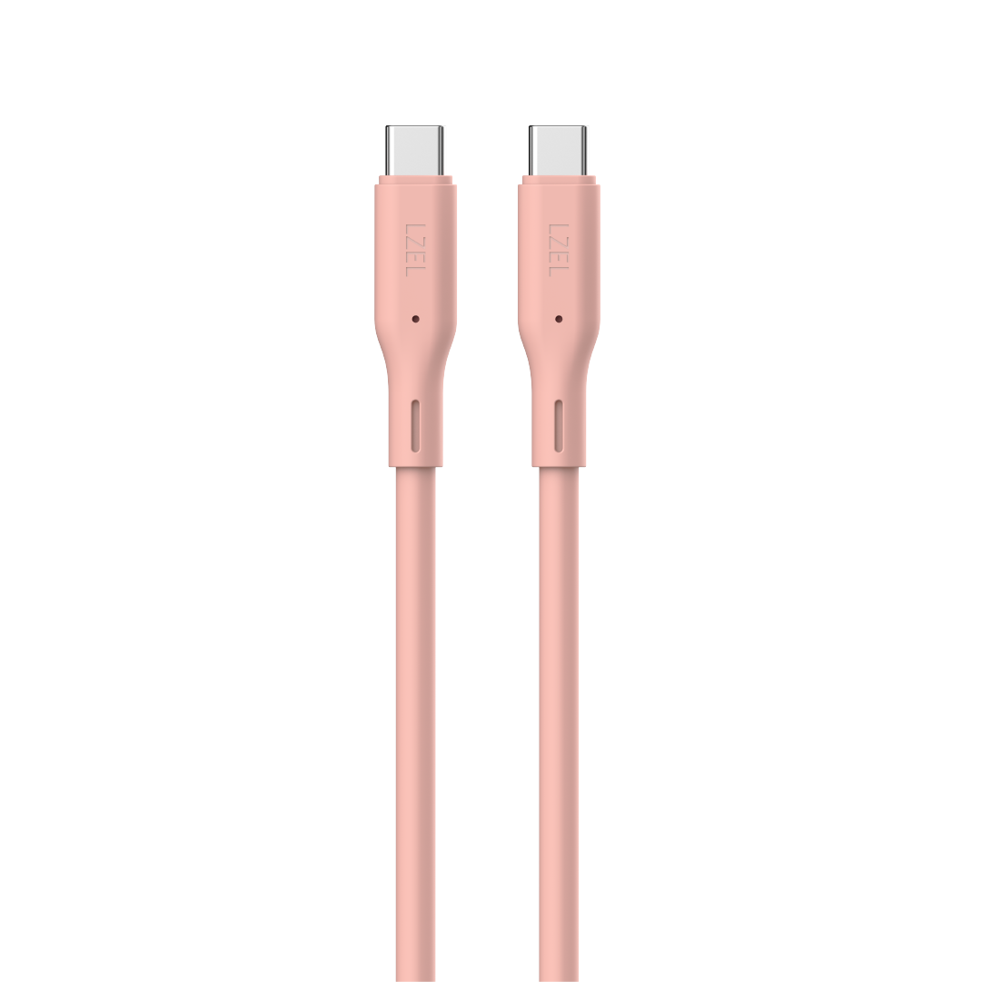 LZEL Celeris Silox CXL Soft Silicone USB-C to USB-C Cable, 480Mbps, 240W Max, 1m | Pink