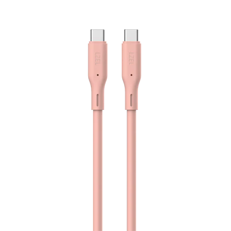 كيبل من Lzel نوع USB-C إلى USB-C 2.0، نقل بيانات بسرعة 480Mbps، طاقة 48V 5A، PD بقوة 240W، غلاف سيليكون سائل ناعم، هيكل TPE، طول 1 متر | بنفسجي