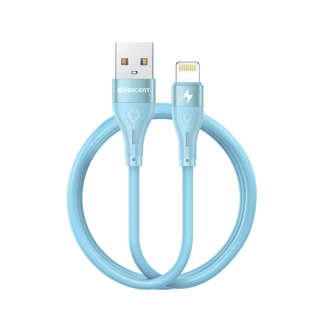 90 Percent Voltline 90 Series USB-A to Lightning Silicone Cable 1M | Blue