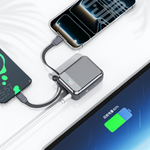 باور بانك من 90% percent بسعة 22.5 واط، مزود بكابلين مدمجين | Usb-C & Lightning | رمادي