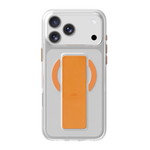 LZEL MagClear LeatherGrip Case for iPhone 17 Pro | Papaya