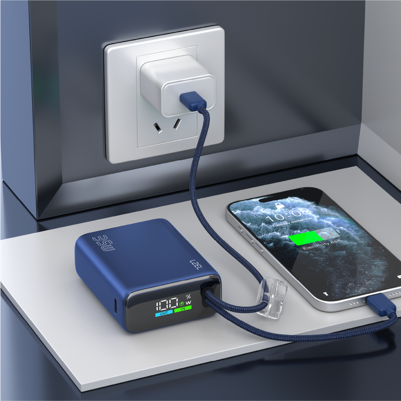  باور بانك من Lzel Neurovolt 10K PD 35W مع كابلات USB-C وLightning