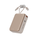 90 Percent Primcore Neo 22.5W Dual Built-In Cables Power Bank Powerdelivery | Qc 3.0 | Usb-C & Usb-A, And With Lightning | Gold