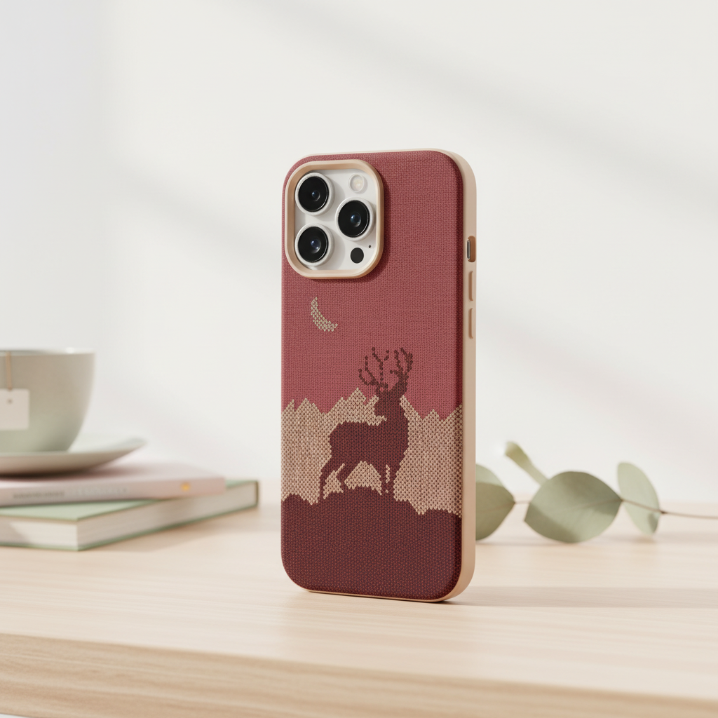 كڤر حماية MagCarbon Deer من LZEL لجهاز iPhone 16 Pro | غزال احمر