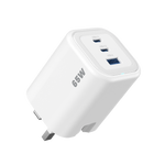 Asli  Global Maxcharge 65 Gan 3-Port Usb-A & Dual Usb-C Fast Charger | White