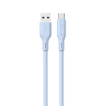 كيبل من Lzel نوع USB-A إلى USB-C 2.0، نقل بيانات بسرعة 480Mbps، طاقة 5V 3A، غلاف سيليكون سائل ناعم، هيكل TPE، طول 1 متر | بنفسجي