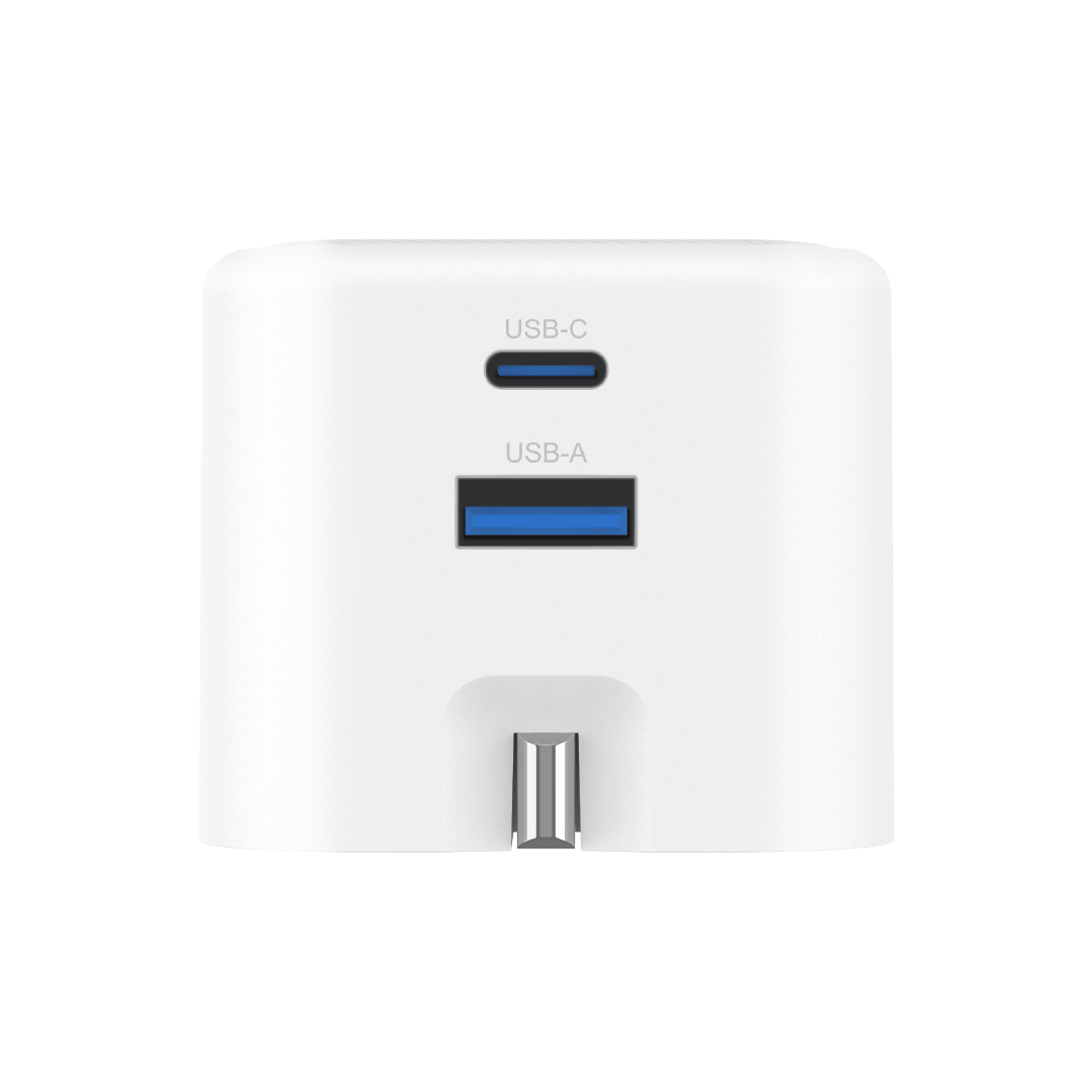 Asli  Global Powercore 45 Gan Dual Port Usb-A & Usb-C Fast Charger | White