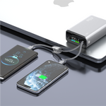 LZEL Neurode 20K Pd45W Mini Power Bank Pd3.0 & Qc3.0 | Usb-C Cable & Lighting Cable | Silver