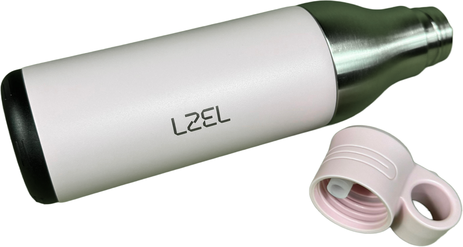 LZEL Natura Elva Vacuum Bottle Dual 400 mL + 400 mL | White Aluminum