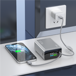 LZEL Neurovolt 15K Pd22.5W Mini Power Bank Pd3.0 & Qc3.0 | Usb-C Cable & Lightning Cable | Silver