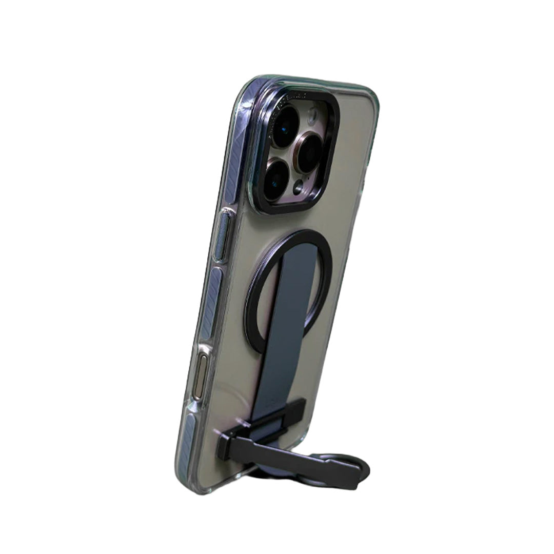 LZEL iPhone 16 Pro Primemag Grip Anti-drop Case With Metal Ring And Silicone Band