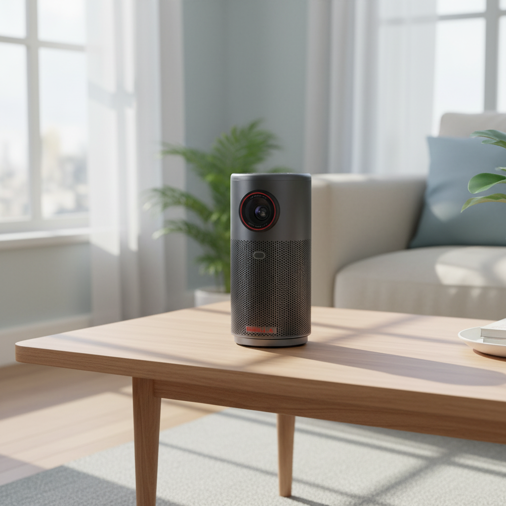 بروجيكتور نيوبولا كابسول إير | جهاز عرض ميني ذكي بدقة 720p HD مع Google TV ولوحة تحكم باللمس شفافة وبلوتوث | أسود