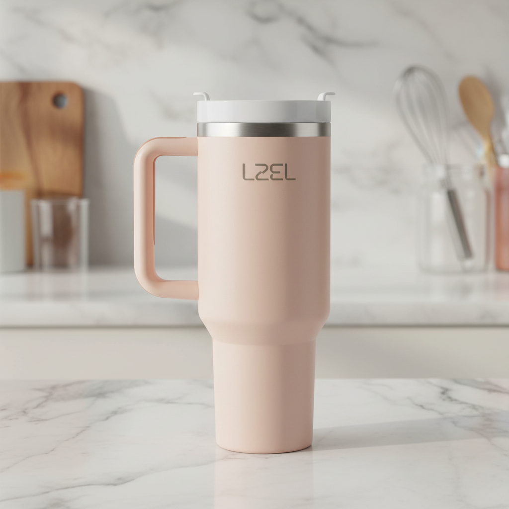 LZEL Tumbler With Handle 800ML Aqua Pure Vacuum Insulated | Pink
