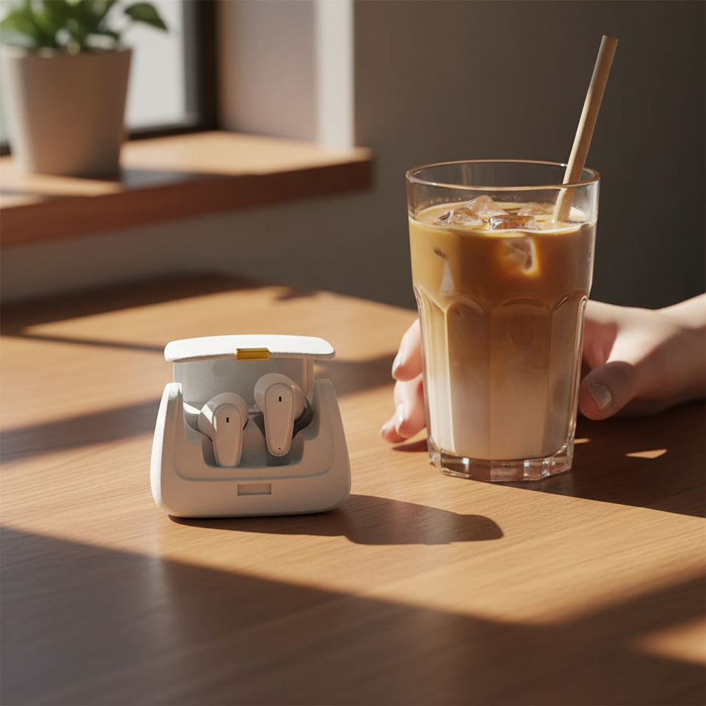 سماعة لاسلكية من أسلي جلوبال بتصميم حقيبة يد|أبيض