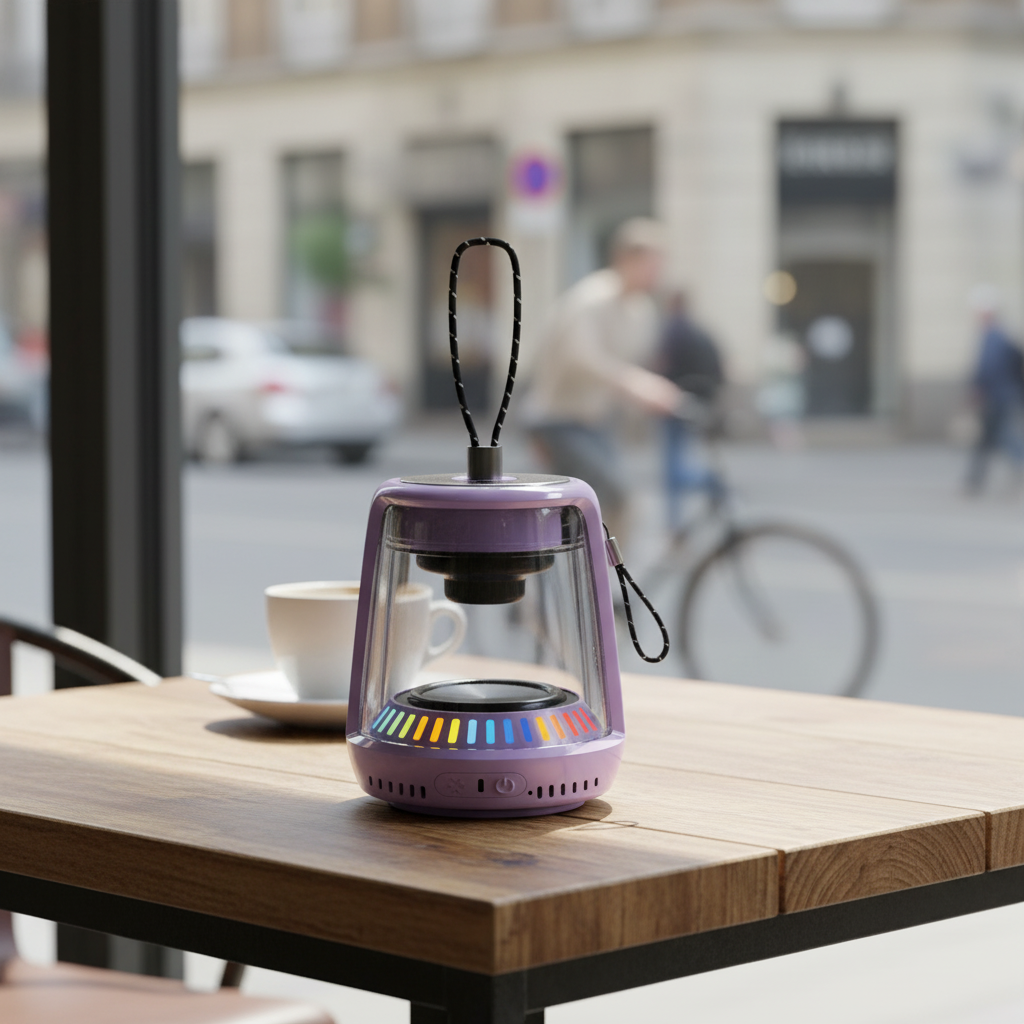 LZEL Aquilasonus Lamp Compact Waterproof Bluetooth Speaker With Dynamic RGB Lights | Purple