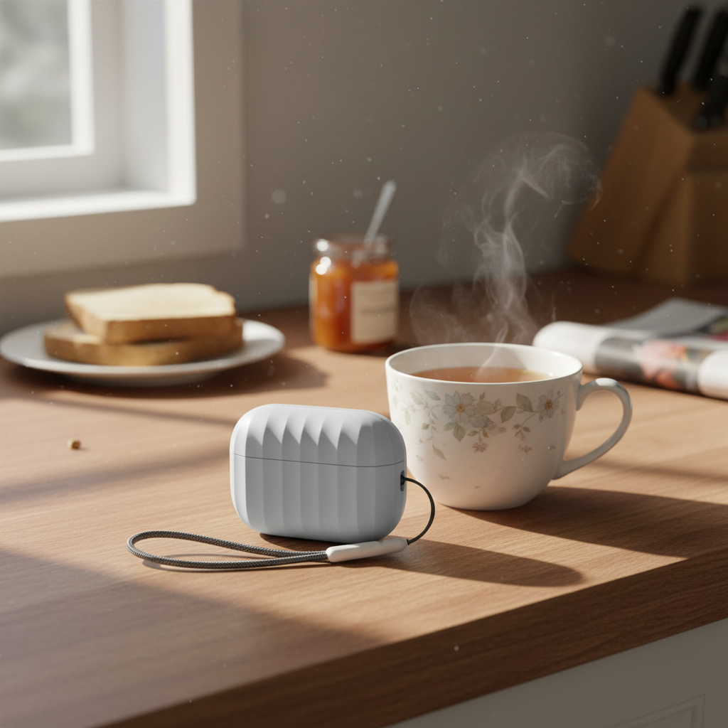 كڤر حماية سيليكون من أسلي جلوبال مع حماية ضد السقوط لـ AirPods Pro 2 | رمادي 