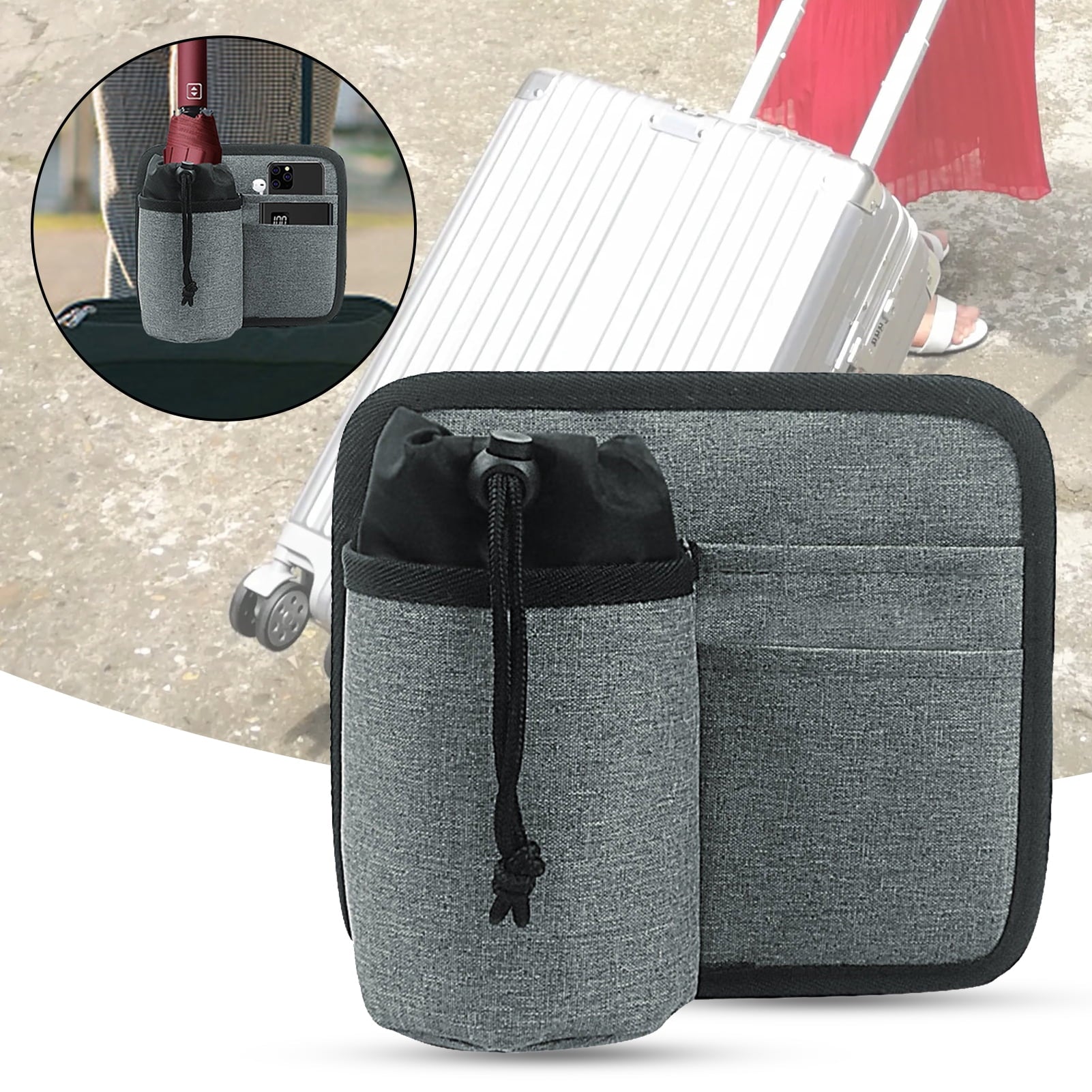 Practical Storage Bag Individual Gird Anti-wear Fabric Bottle Storage Bag for Travel (6004)