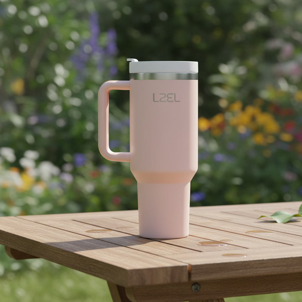 LZEL Tumbler With Handle 800ML Aqua Pure Vacuum Insulated | Pink
