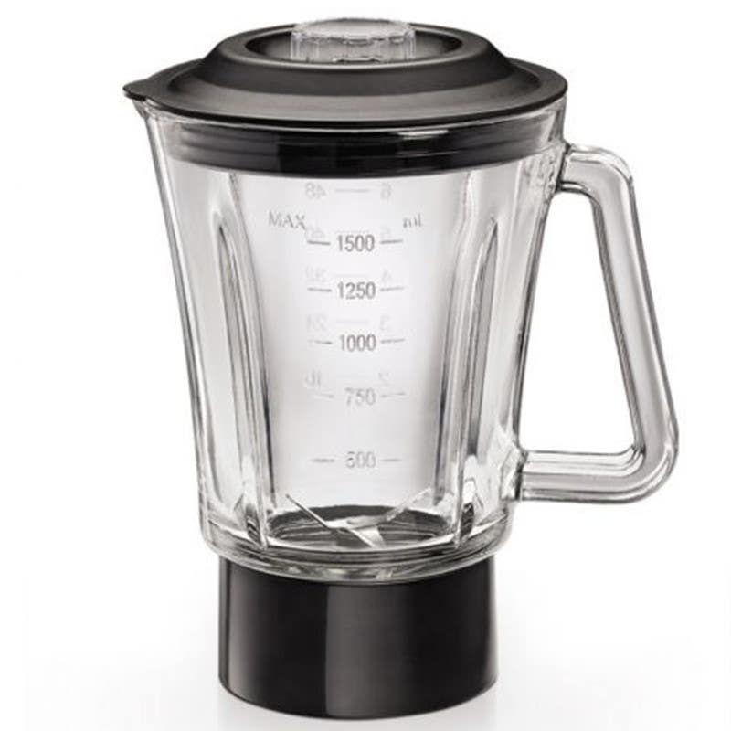 خلاط زجاج Black & Decker بقوة 600 واط مع مطحنة وفرامة لحم