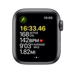 ساعة Apple Watch SE GPS + Cellular مقاس 44mm بإطار من الألومنيوم لون Space Grey وسوار Sport Loop | اللون Tornado/Grey.
