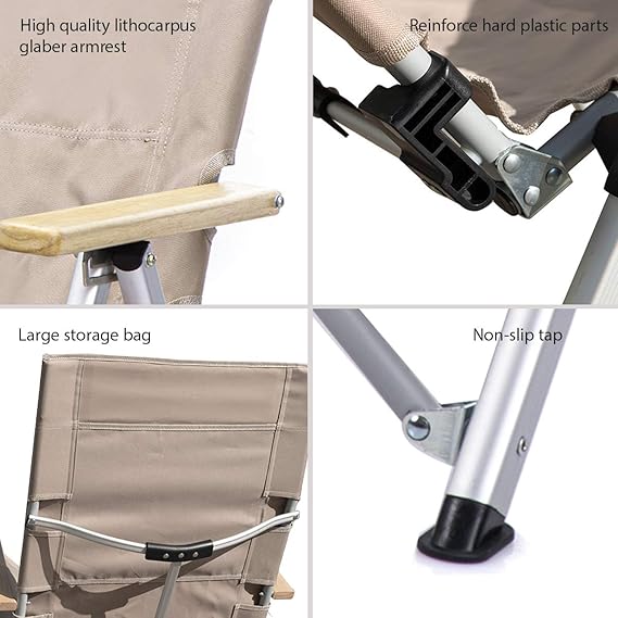 Naturehike TY03 Tall Reclining Lounge Chair | Khaki