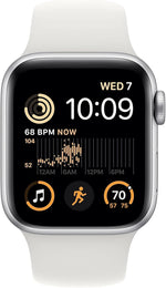 Apple Watch SE GPS + Cellular 40mm Silver Aluminium Case with White Sport Band - Regular