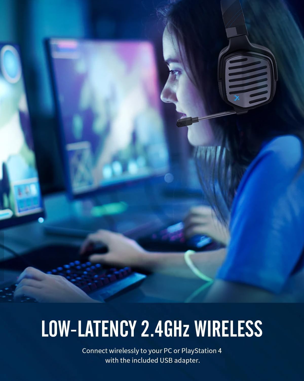 XIBERIA Wireless Headphone Gaming Headset with Base Station