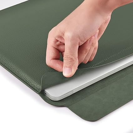 كڤر حماية Genuine جلد طبيعي لجهاز Macbook 12 and Laptop من WIWU | أخضر