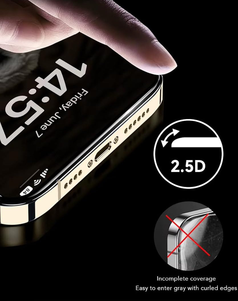 كڤر حماية شاشة زجاجي 2.5D لهاتف IPhone 12 & 12 Pro  مع حواف مقوي 6.1 بوصة من Anank