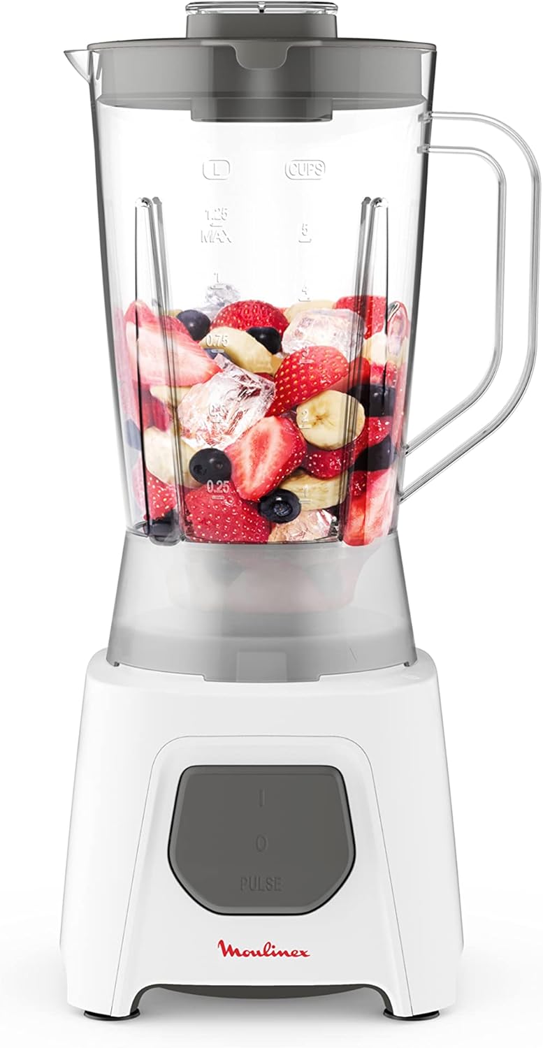 Moulinex Blendeo+ Blender 450 W – 1.5 L Jar, Ice-Crush Technology, Plus Grinder & Chopper Accessories
