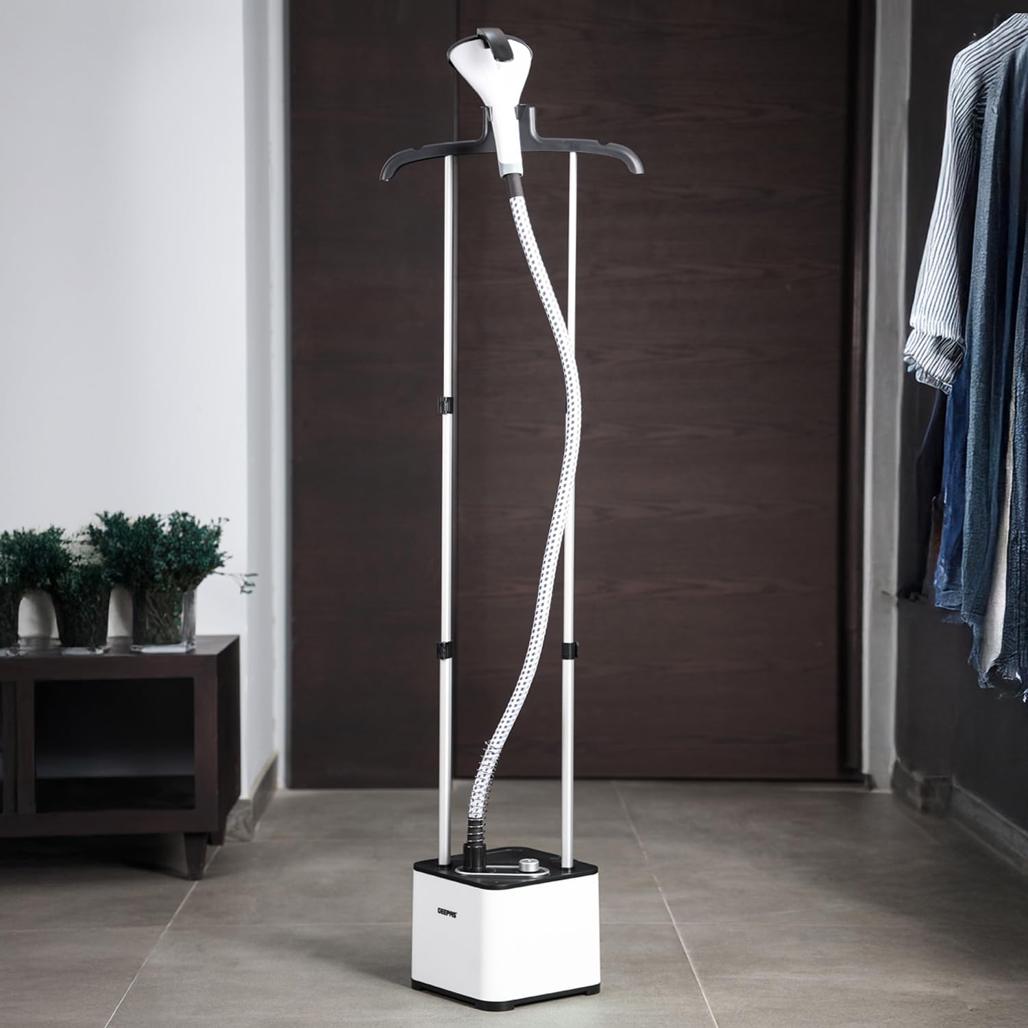 Geepas  Garment Steamer – 2000W, 1.3L Tank, Fast Heating, Adjustable Pole