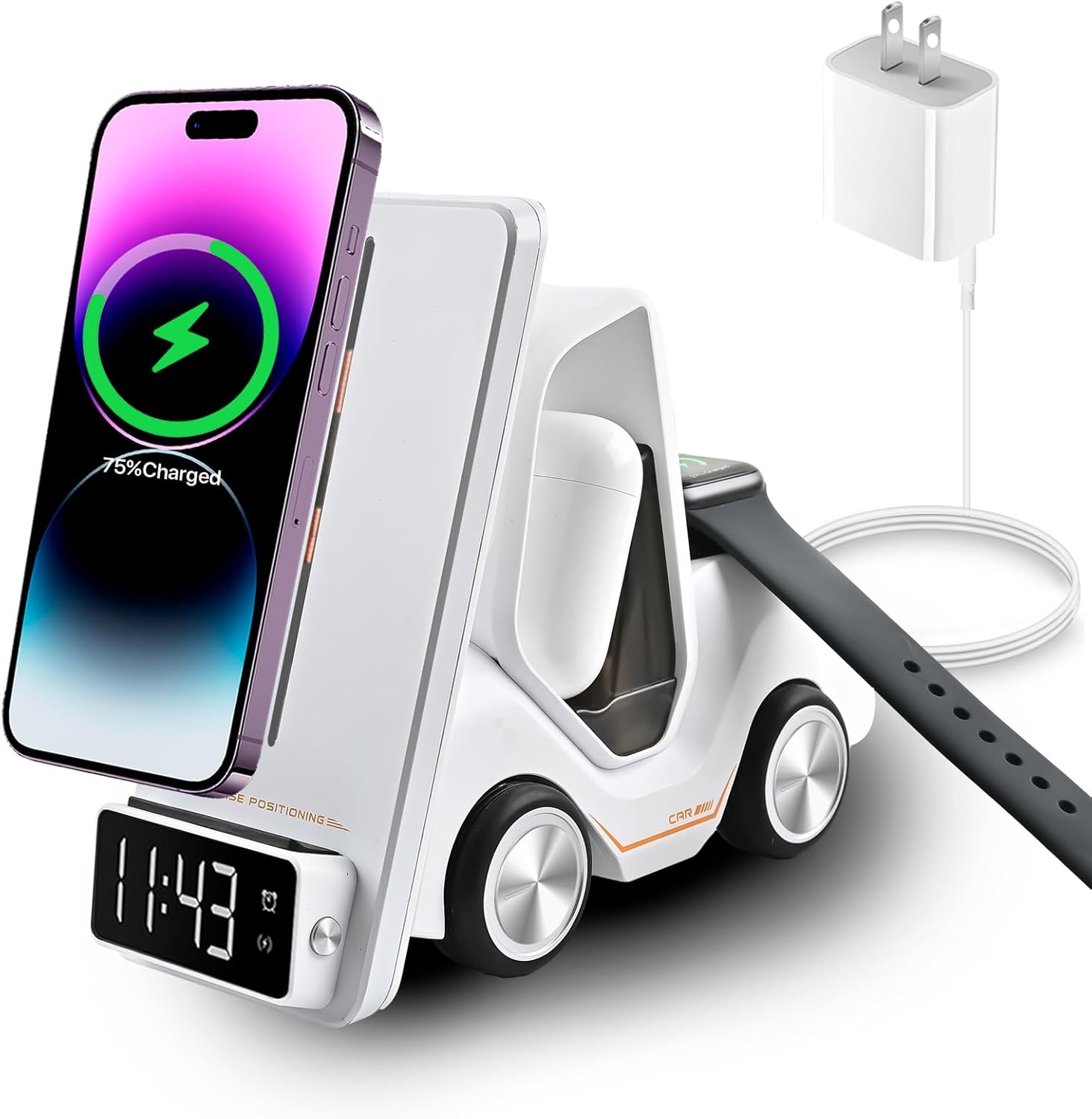 5in1 Smart Desktop Multifunctional Wireless Charging | White