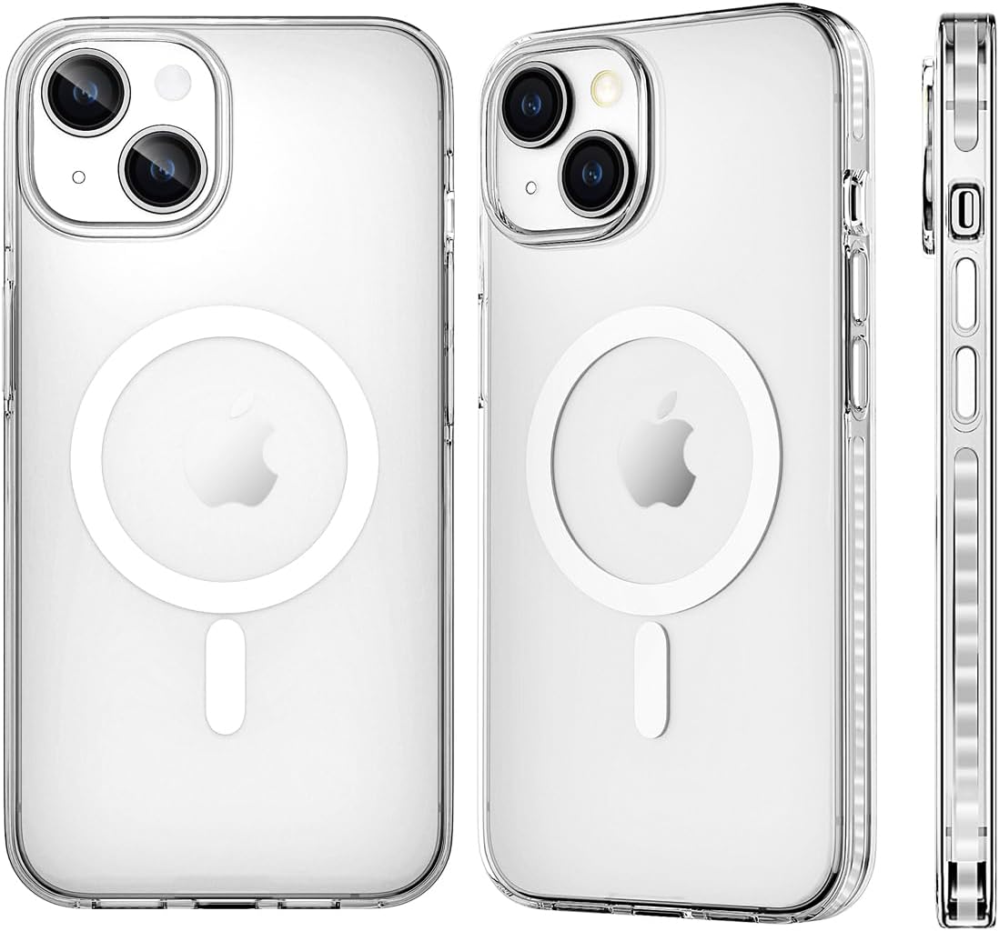 كڤر حماية من أسلي جلوبال يدعم MagSafe غير قابل للاصفرار لهاتف iPhone 15 Plus | شفاف