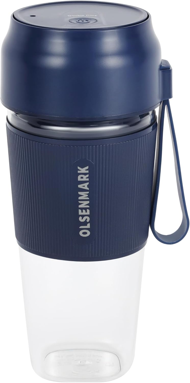 Olsenmark  Rechargeable Portable Blender, 300ML | 60W Powerful Motor | USB Rechargeable Mini Juicer | Safety Lock | BPA-Free