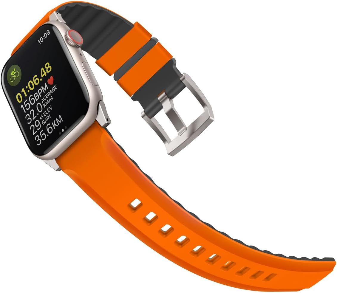 Uniq Linus Airosoft Silicone Strap For Apple Watch 49/45/44/42mm | Volt Orange