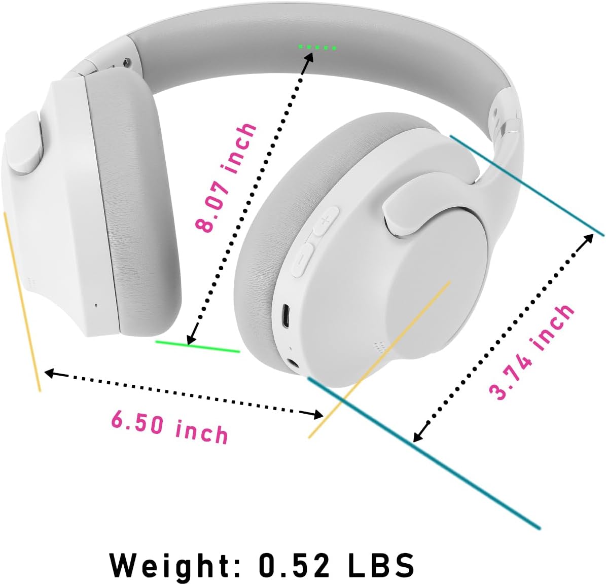 Wireless Active Noise Cancelling HeadPhones | White