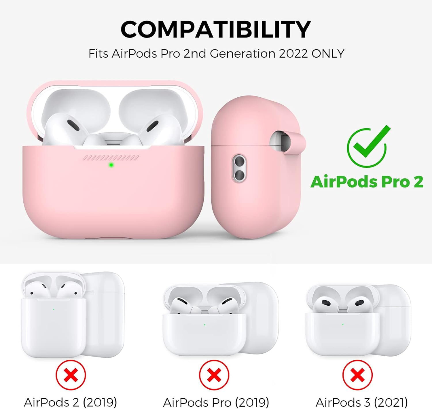 Xin_E Silicone Case For Airpods Pro 2 | Pink