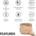 JBL Wave Beam Wireless Earbuds | Beige